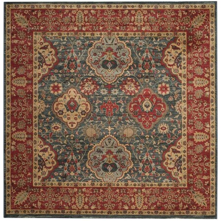 Safavieh Mahal Power Loomed Square Area Rug Navy & Red - 6 ft.-7 in. x 6 ft.-7 in. MAH655C-7SQ
